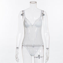 Load image into Gallery viewer, Yimunancy Deep V Neck Lace Bodysuit Women Fashion 5 Colors White/Black Sexy Bodysuit Ladies Body Female Mesh Bodysuit Overalls