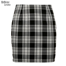Load image into Gallery viewer, Sisterlinda Vintage Black Plaid Mini Skirts Women Fashion High Waist Office Lady Party Side Zipper Skirts Mujer 2020new Clothing