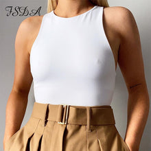 Load image into Gallery viewer, FSDA 2020 Sleeveless Summer Sexy Bodysuit Women Off Shoulder White Basic Body Top Casual Streetwear Bodysuits Black
