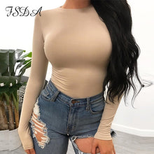 Load image into Gallery viewer, FSDA Long Sleeve Black Bodysuit O Neck Casual Spring Winter White Body Top Sexy Women 2020 Bodysuits Streetwear
