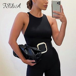 FSDA O Neck Summer Sleeveless Sexy Bodysuit Women 2020 Off Shoulder Body Tops Streetwear Casual White Bodysuits