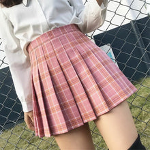 Load image into Gallery viewer, QRWR XS-3XL Plaid Summer Women Skirt 2020 High Waist Stitching Student Pleated Skirts Women Cute Sweet Girls Dance Mini Skirt
