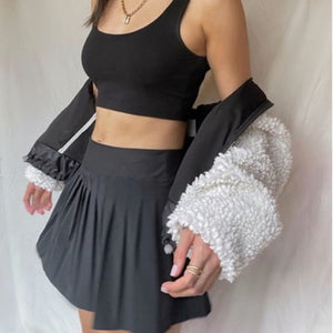 2020 New Tenny Skirt A-line White High Waist Mini Tennis Skirt Ruffle Casual Skirt Womens Summer Overall Skirt Tennis Skorts