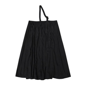 [EAM] High Elastic Waist Brief Big Size Black Single Strap Half-body Skirt Women Fashion Tide New Spring Autumn 2020 1U363